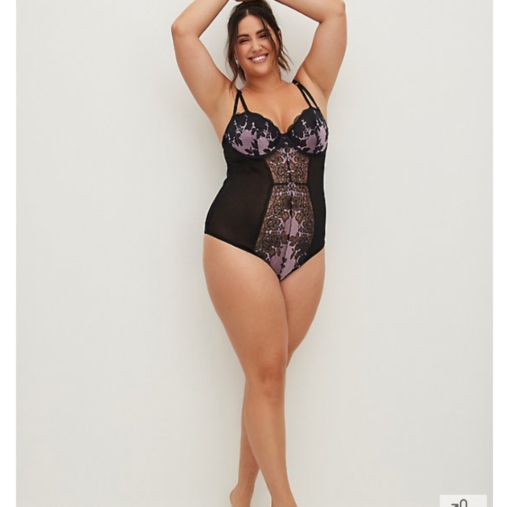 Bodysuit lavander mist black boudoir